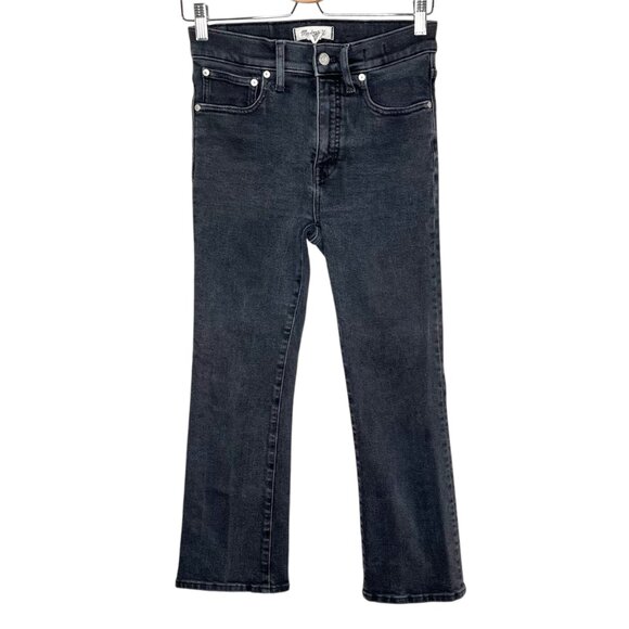 Madewell Cali Demi-Boot Mid Rise Jeans starkey Wash Size 27 Black Denim - Picture 1 of 13